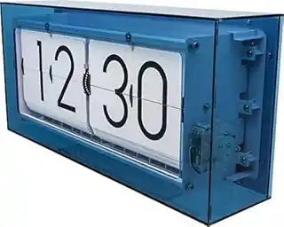Nextime zegar stojący Big Flip Clear, akrylowy, średnica 36 cm, wymiary 10 x 29,8 cm, model 5209 BL