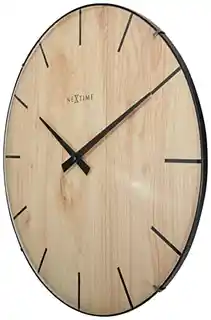 Nextime Zegar ścienny beżowy Edge Wood Dome 3249
