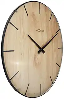 Nextime Zegar ścienny beżowy Edge Wood Dome 3249