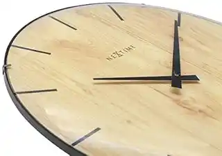 Nextime Zegar ścienny beżowy Edge Wood Dome 3249