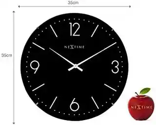 Nextime Zegar ścienny czarny Basic Dome 3157 zwieszany, minimalistyczny, nowoczesny