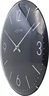 Nextime Zegar ścienny czarny Basic Dome 3157 zwieszany, minimalistyczny, nowoczesny