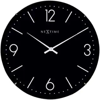 Nextime Zegar ścienny czarny Basic Dome 3157 zwieszany, minimalistyczny, nowoczesny