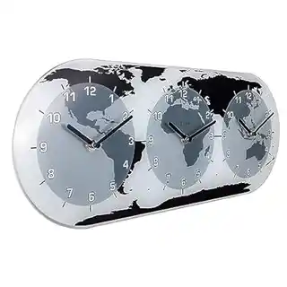 Nextime Zegar ścienny Mondial NT8108, kwadratowa tarcza, czarny, minimalistyczny design, mechanizm kwarcowy