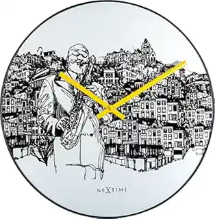 Nextime Zegar ścienny Sax City 8192, nowoczesny design, stalowa obudowa, kwarcowy mechanizm, minimalistyczny styl