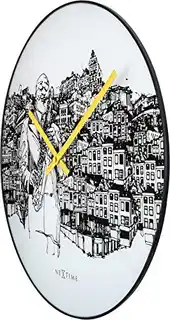 Nextime Zegar ścienny Sax City 8192, nowoczesny design, stalowa obudowa, kwarcowy mechanizm, minimalistyczny styl