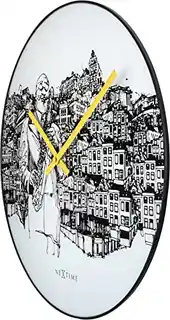 Nextime Zegar ścienny Sax City 8192, nowoczesny design, stalowa obudowa, kwarcowy mechanizm, minimalistyczny styl