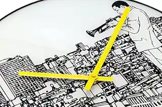 Nextime Zegar ścienny Trumpet City 8191, nowoczesny design, stalowa obudowa, kwadratowa tarcza, precyzyjne wskazówki