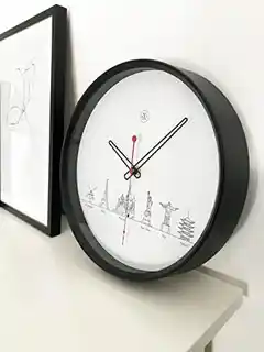 Nextime Zegar ścienny World Tour 7350, metalowa obudowa, tarcza z mapą świata, kwadratowa, minimalistyczny design