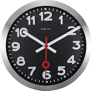 Nextime Zegar ścienny z cyframi czarny, 35 cm Station 3999 ARZW