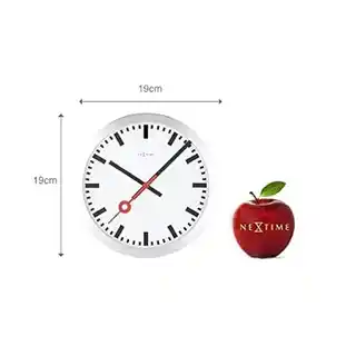 Nextime Zegar ścienny Station 3998 ST, 19 cm, indeksy, nowoczesny, czarny, minimalistyczny
