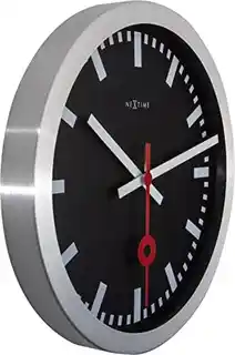 Nextime Zegar ścienny z indeksami czarny, 35 cm Station 3999STZW