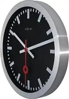 Nextime Zegar ścienny z indeksami czarny, 35 cm Station 3999STZW