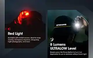Nitecore latarka czołowa NU50 czarna, wodoodporna, lekka, regulowany pasek, dioda LED, 600 lumenów