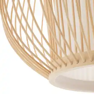 Nowodvorski lampa wisząca PUKET L, drewniana, biały, E27, 11162