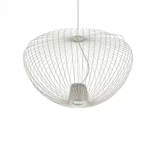 Nowodvorski lampa wisząca Pumpkin M szerokość 54,5cm GU10 tkanina jasnoszara 11244