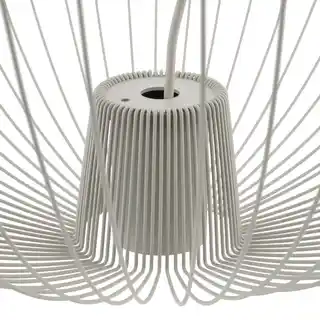 Nowodvorski lampa wisząca Pumpkin M szerokość 54,5cm GU10 tkanina jasnoszara 11244