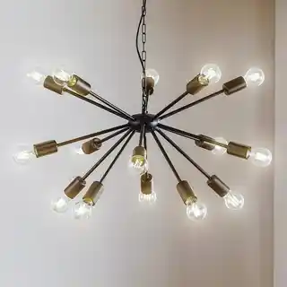 Nowodvorski lampa wisząca Rod Black XV czarna 15-płomieniowa