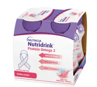 Nutridrink Protein Omega 3 smak truskawka malina 4x125ml