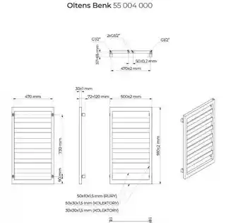 Oltens Benk grzejnik łazienkowy 91x50 cm biały 55004000