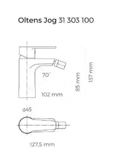 Oltens Jog bateria bidetowa chrom 31303100