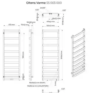 Oltens Varme grzejnik łazienkowy 151x50 cm biały 55003000