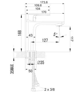 Omnires Apure bateria umywalkowa sztorcowa chrom AP2210CR