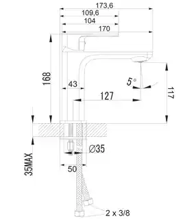 Omnires Apure bateria umywalkowa sztorcowa chrom AP2210CR