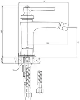 Omnires Armance bateria bidetowa złota AM5220GL