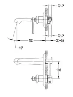Omnires Armance bateria umywalkowa podtynkowa chrom AM5215CR