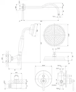 Omnires Armance kompletny system podtynkowy łazienkowy chrom SYSAM10CR z deszczownicą