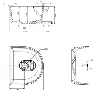 Omnires Cadence M+ Umywalka nablatowa 42x37 cm biały połysk CADENCE420BP
