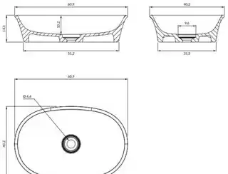 Omnires Classica M+ umywalka nablatowa 61x40 cm biały połysk CLASSICAUNBP