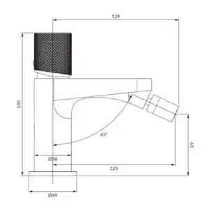 Omnires Contour bateria bidetowa złoto szczotkowane 14,5 cm CT8020GLB