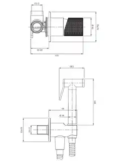 Omnires Contour system bidetowy podtynkowy złoto szczotkowane SYSCTBI1GLB