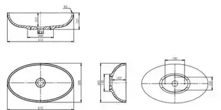 Omnires Crete umywalka nablatowa 51x30cm biała CRETEBP