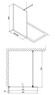 Omnires Marina Kabina prysznicowa walk-in 80x200 cm, szkło przejrzyste, model MA8030CRTR