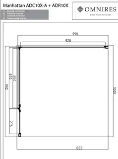 Omnires Manhattan kabina kwadratowa 100x100cm przejrzyste MH1010CRTR