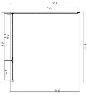 Omnires Manhattan kabina prysznicowa kwadratowa 100x100cm przejrzyste profile czarne MH1010BLTR