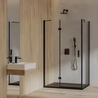 Omnires Manhattan kabina prostokątna 120x80cm przejrzyste profile czarne MH1280BLTR