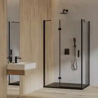 Omnires Manhattan kabina prostokątna 120x90cm przejrzyste profile czarne MH1290BLTR