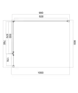 Omnires Manhattan kabina prostokątna 80x100cm przejrzyste profile czarne MH8010BLTR