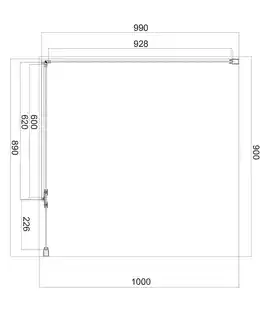 Omnires Manhattan kabina prostokątna 90x100cm przejrzyste profile czarne MH9010BLTR