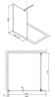 Omnires Marina Kabina prysznicowa typu walk-in 110x200 cm przejrzyste DNR11XCRTR