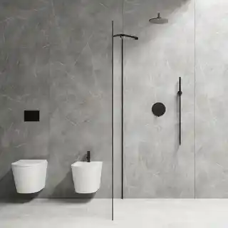 Omnires Marina Kabina prysznicowa typu walk-in 90x200 cm przejrzyste profil czarny DNR90XBLTR