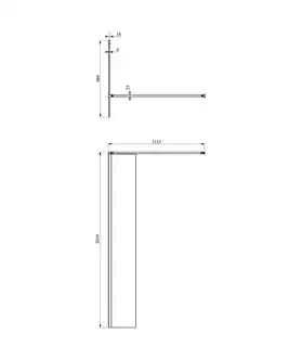 Omnires Marina Kabina prysznicowa typu walk-in 90x200 cm przejrzyste profil czarny DNR90XBLTR