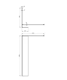 Omnires Marina Kabina prysznicowa typu walk-in ze ścianką boczną 100x200 cm przejrzyste MA1030CRTR