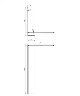 Omnires Marina Kabina prysznicowa typu walk-in ze ścianką boczną 120x200 cm przejrzyste profil czarny MA1230BLTR