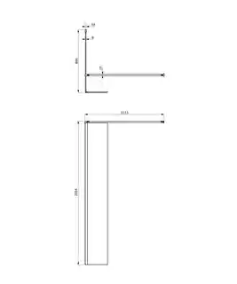 Omnires Marina Kabina prysznicowa typu walk-in ze ścianką boczną 90x200 cm przejrzyste profil czarny MA9030BLTR