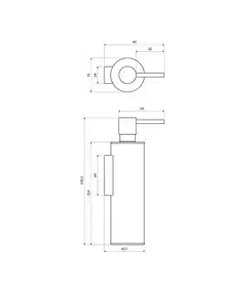 Omnires Modern Project dozownik mydła w płynie wiszący złoty szczotkowany MP60721GLB